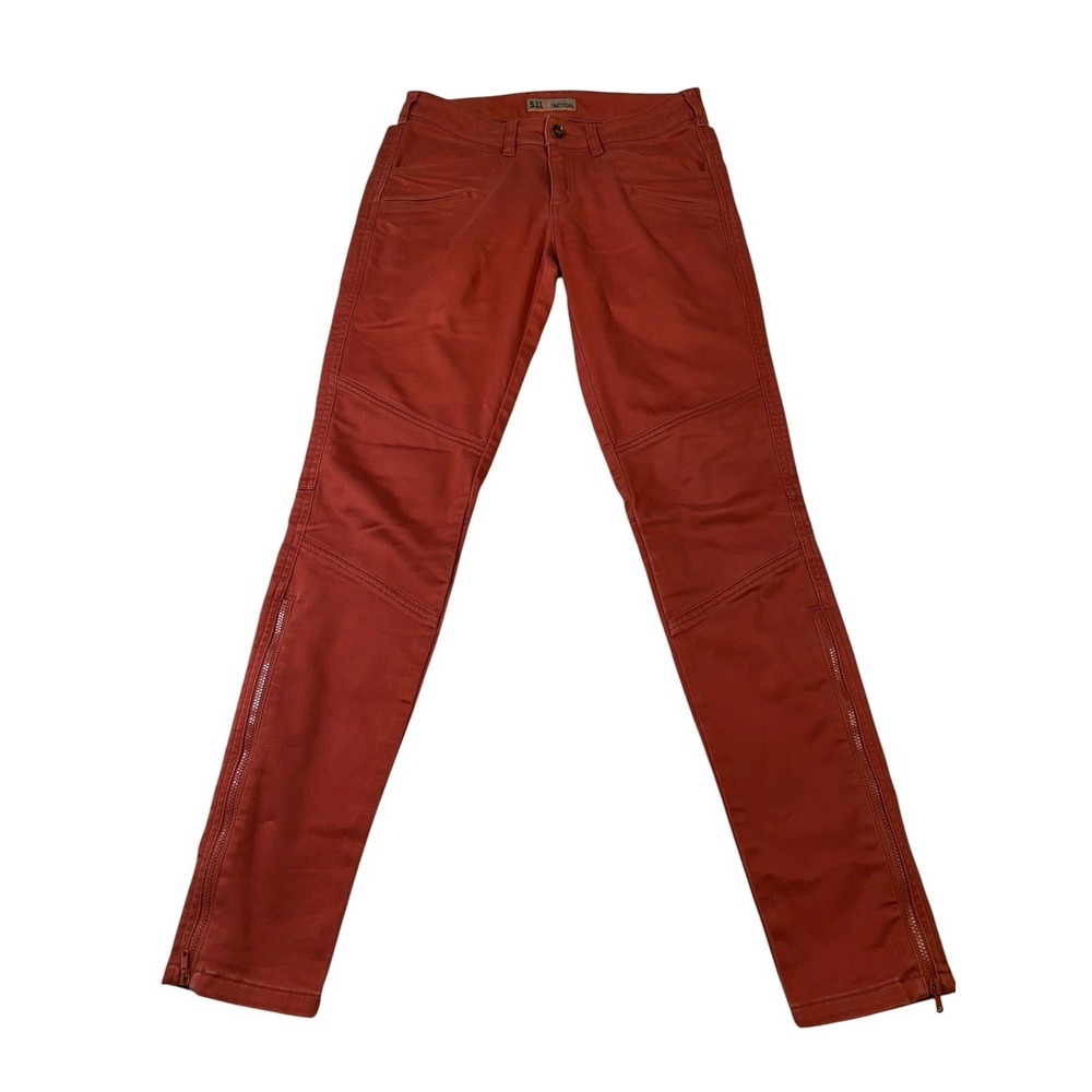 5.11 Tactical Wyldcat Pants Womens 6 Long Rosewood Red Zipper Leg Skinny 64019